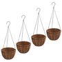 Voir la diapositive 2 : VIDAXL Jardinieres suspendues 4 pcs avec doublure coco Noir Ø 30x52 cm