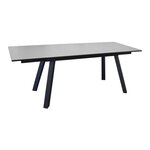 Proloisirs Table de jardin rectangulaire Agra, plateau Verre - graphite/perle 150/200/250 cm