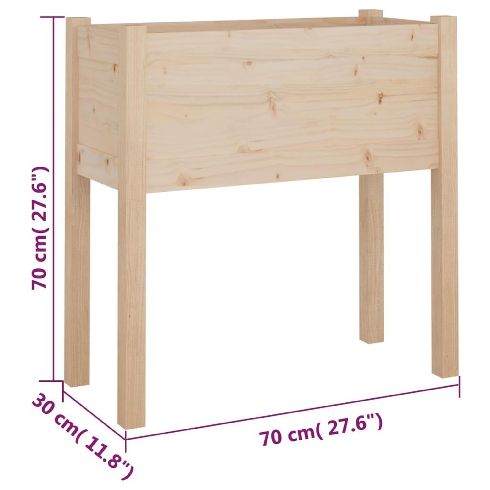 Voir la diapositive 6 : VIDAXL Jardinieres 2 pcs 70x31x70 cm bois de pin massif