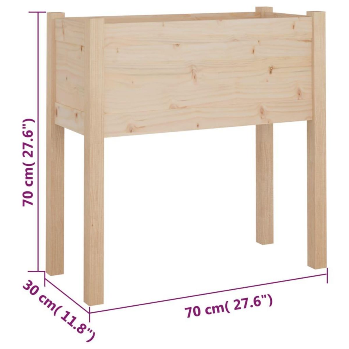 VIDAXL Jardinieres 2 pcs 70x31x70 cm bois de pin massif