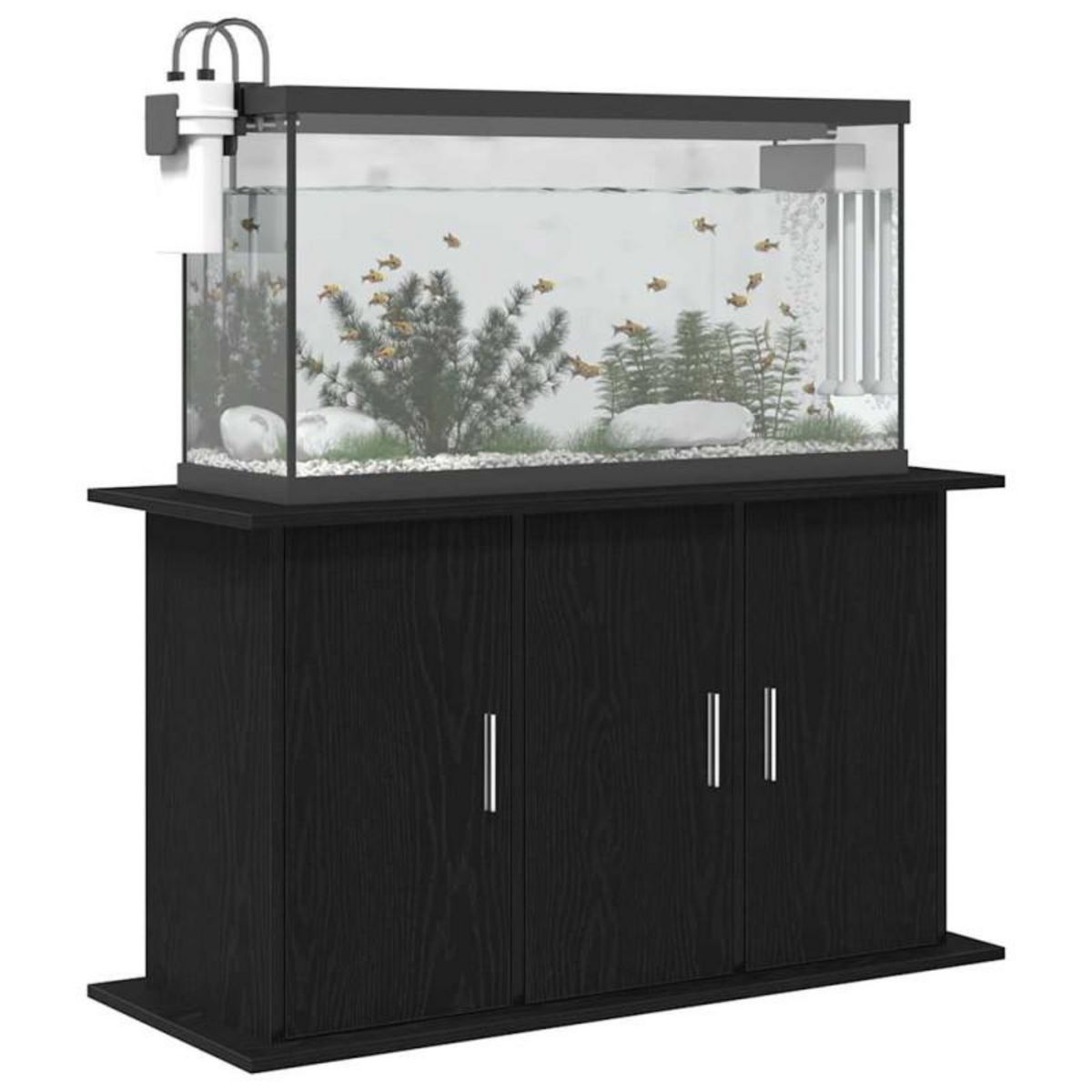 VIDAXL Support d aquarium chêne noir 101x41x58 cm bois d ingénierie