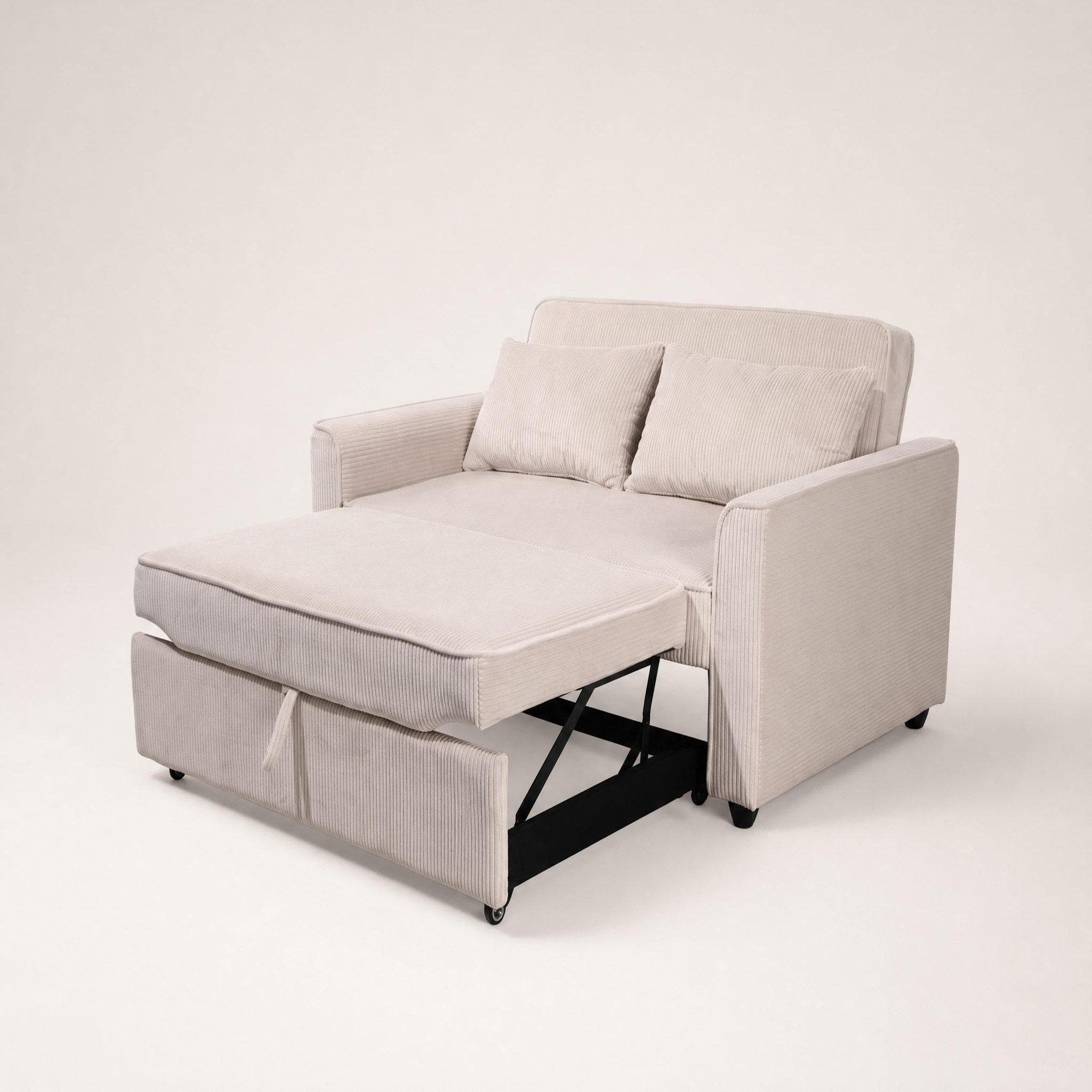 Voir la diapositive 4 : BEST MOBILIER Ernest - canapé droit 2 places convertible en velours côtelé
