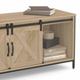 Voir la diapositive 5 : ID MARKET Meuble TV 113 cm QUEBEC 2 portes granges coulissantes design industriel