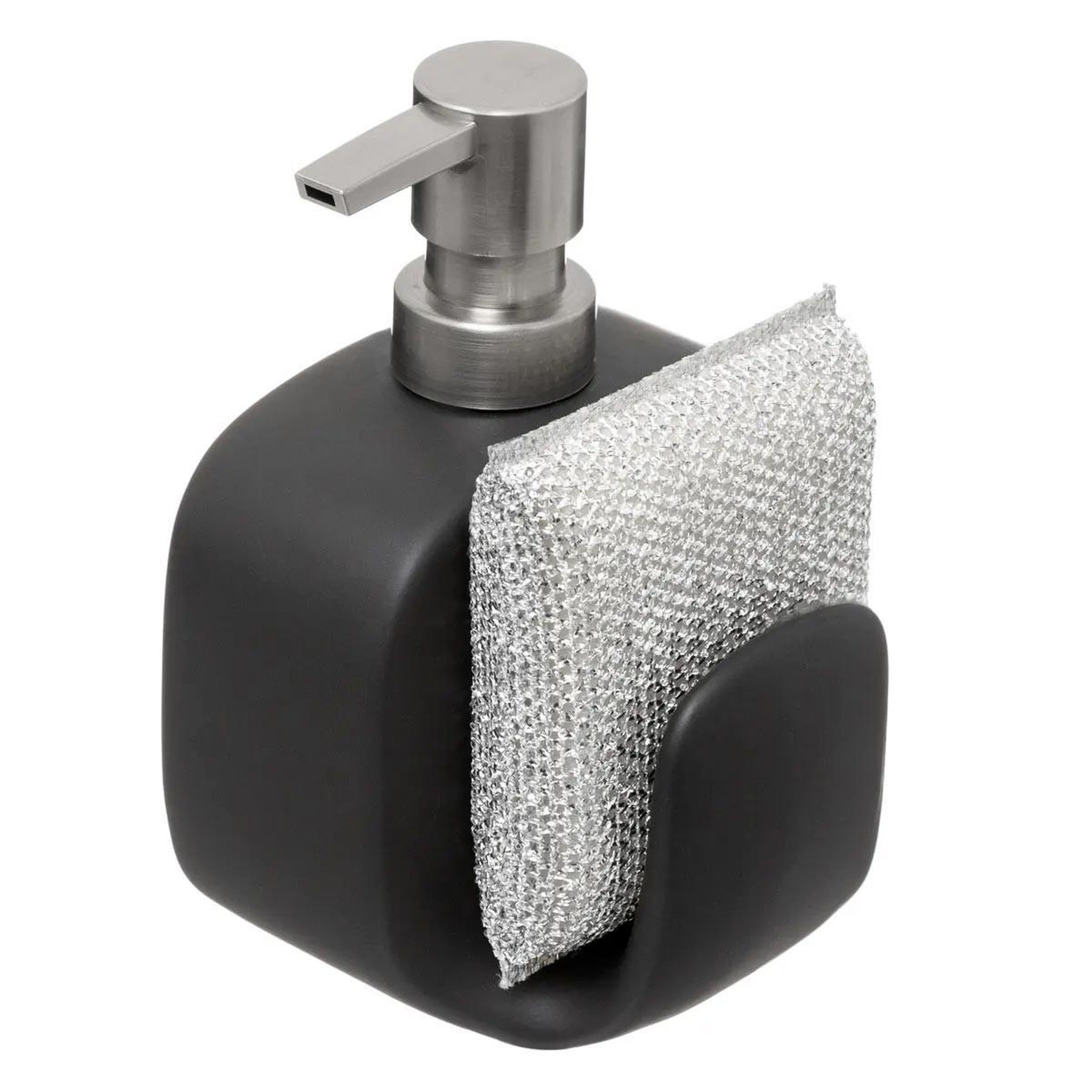 FIVE Distributeur de savon en céramique  porte-éponge  15cm noir