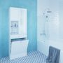 Voir la diapositive 4 : Armoire de salle de bain 1 miroir 2 portes 2 tiroir 1 bac à linge Blanc BATH