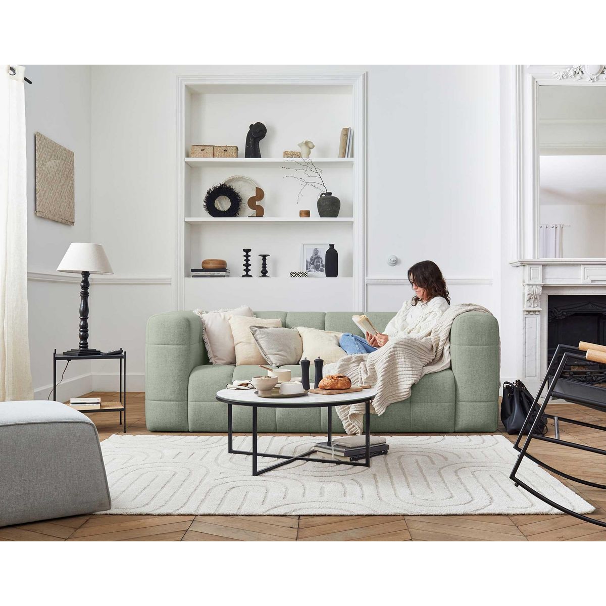 LISA DESIGN Suzano - canapé 3 places - en tissu