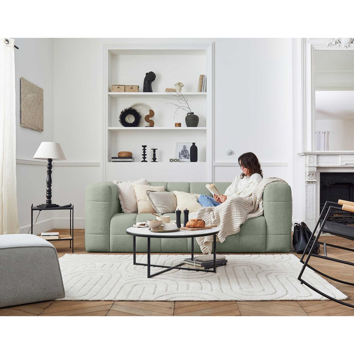 LISA DESIGN Suzano - canapé 3 places - en tissu