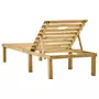 VIDAXL Chaise longue de jardin avec table Bois de pin impregne