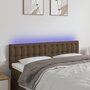 Voir la diapositive 1 : VIDAXL Tete de lit a LED Marron Fonce 144x5x78/88 cm Tissu