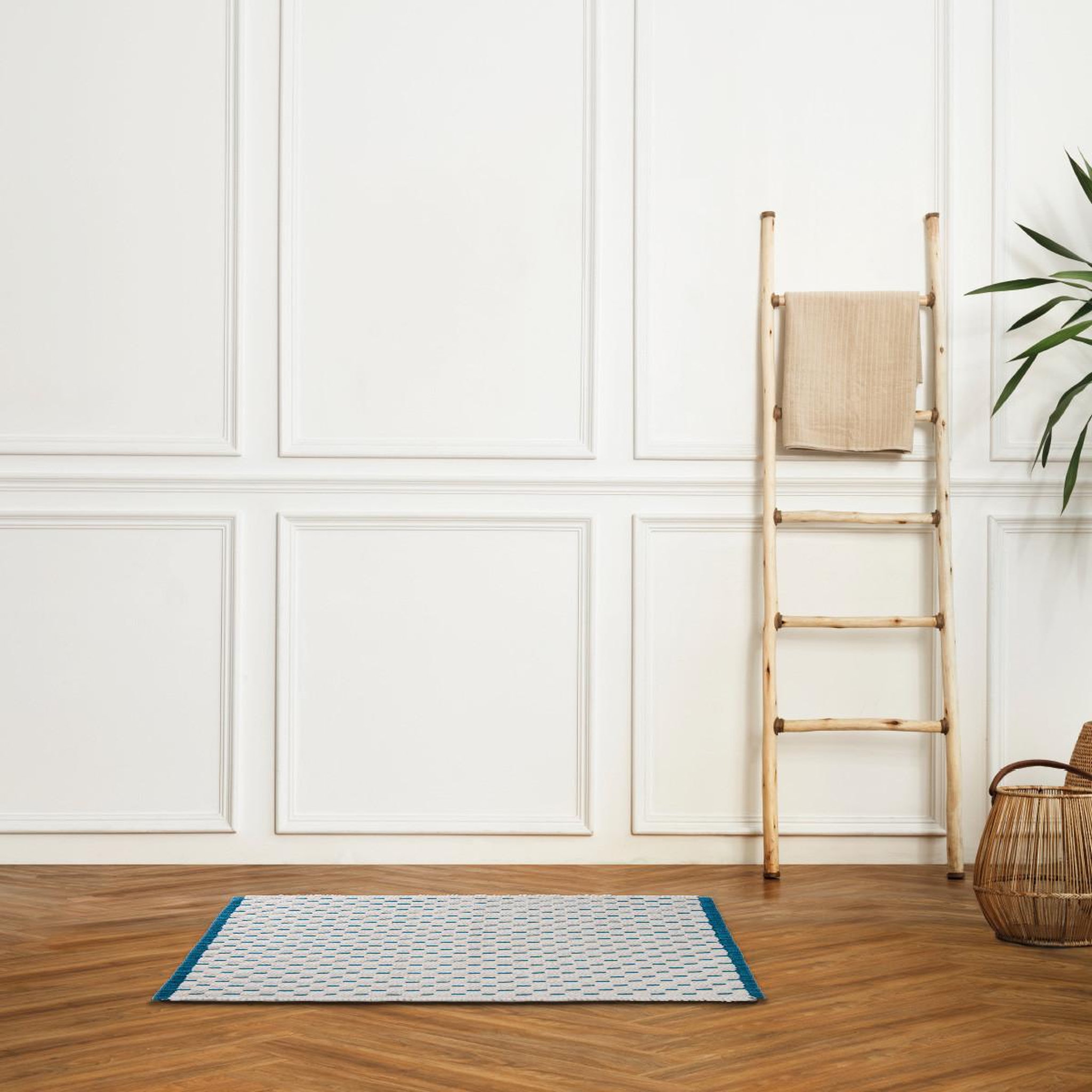 Voir la diapositive 2 : GUY LEVASSEUR Tapis déco réversible en coton 50x80cm