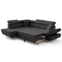 Voir la diapositive 3 : BEST MOBILIER Lisbona - canapé d'angle gauche 5 places convertible avec têtières en velours côtelé
