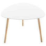 ATMOSPHERA Table d'appoint design Mileo - Diam. 60 x H. 45 cm. Coloris disponibles : Blanc