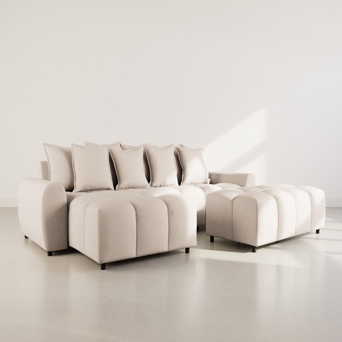 LISA DESIGN Adelaide - canapé d'angle réversible 4 places en tissu texturé