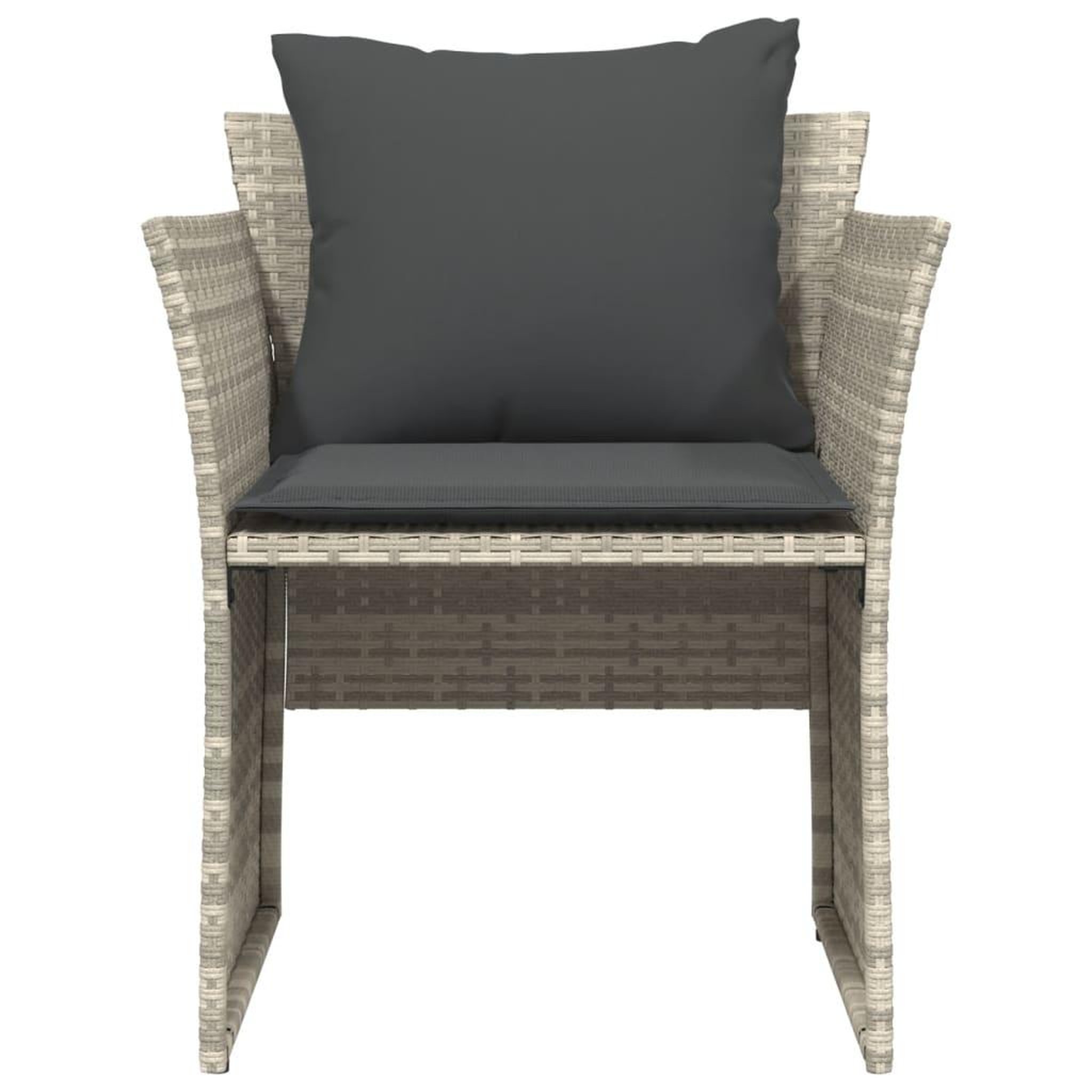 Voir la diapositive 5 : VIDAXL Chaise de jardin avec tabouret gris clair resine tressee
