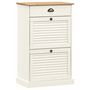 Voir la diapositive 2 : VIDAXL Armoire a chaussures VIGO 60x35x96 cm blanc bois massif de pin