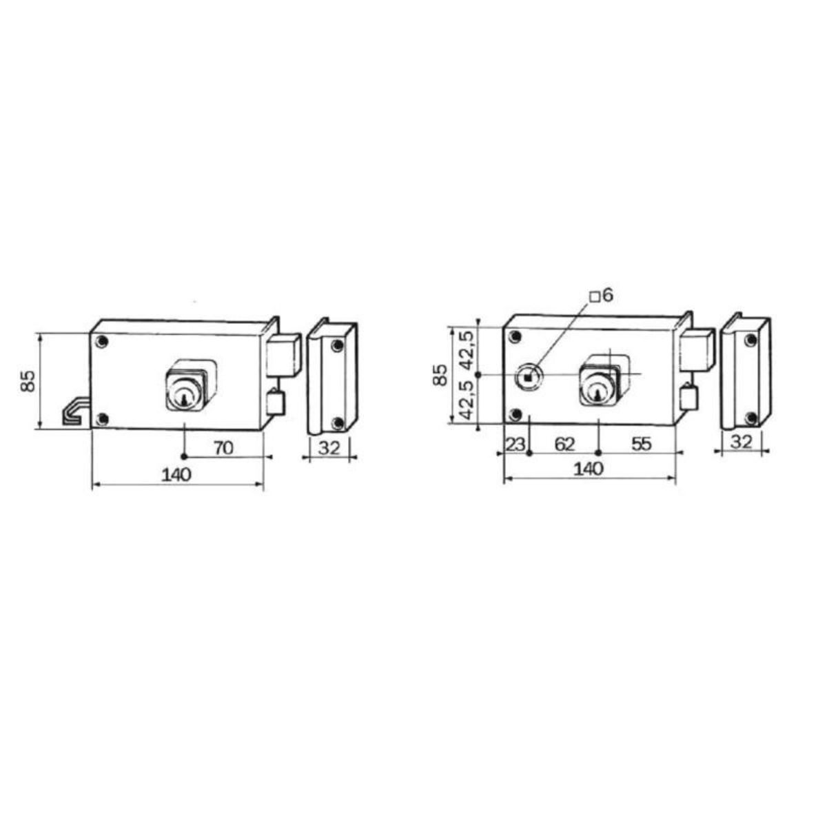 BRICARD Serrure monopoint en applique ALPHA cylindre rond horizontal fouillot droite BRICARD 352110