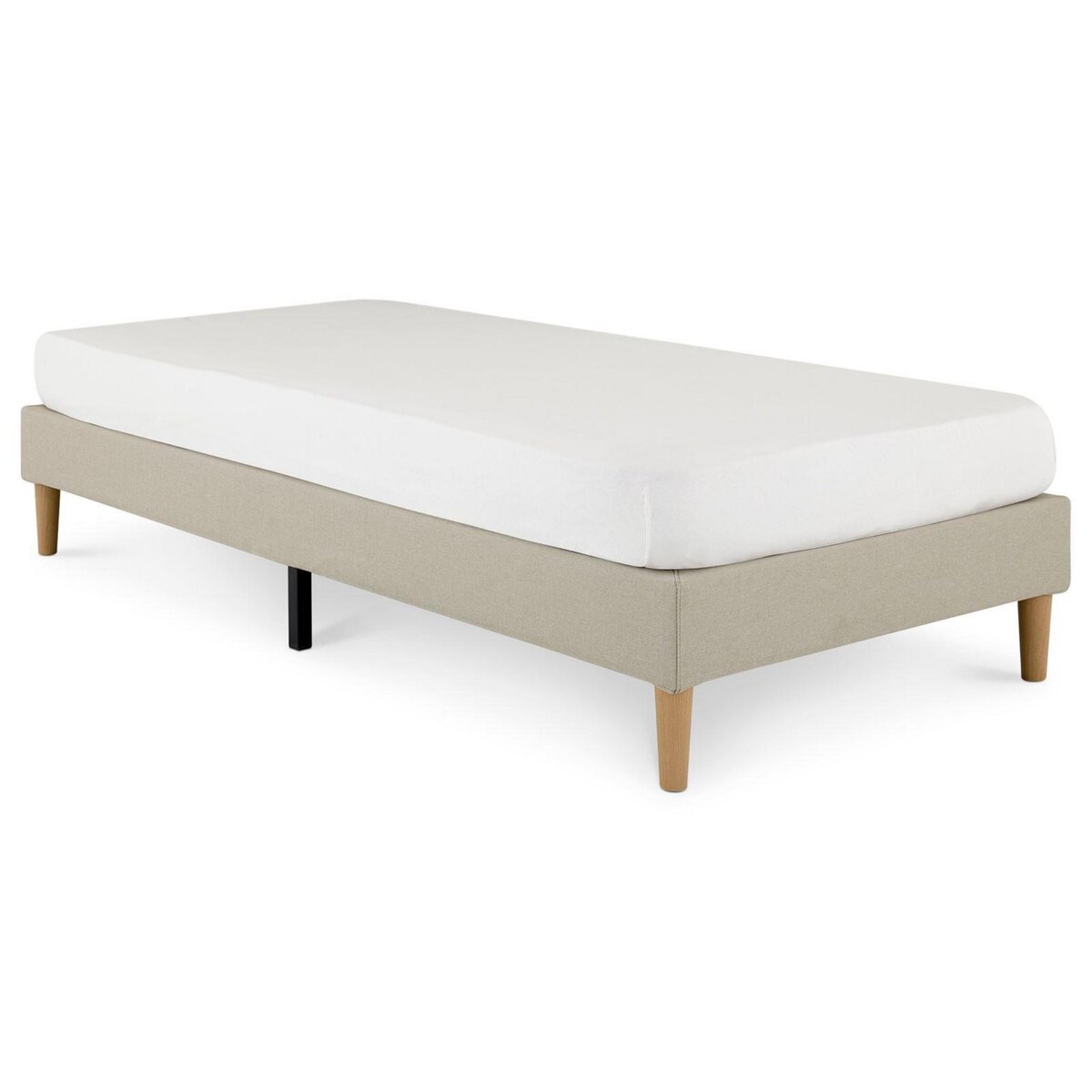 IDIMEX Sommier tapissier PAIMPOL 90 x 190 cm revêtement tissu