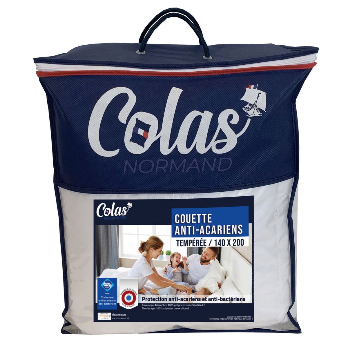 COLAS NORMAND Couette tempérée en microfibre anti-acariens SANITIZED