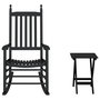 Voir la diapositive 2 : VIDAXL Chaise a bascule avec table pliable noir bois massif peuplier