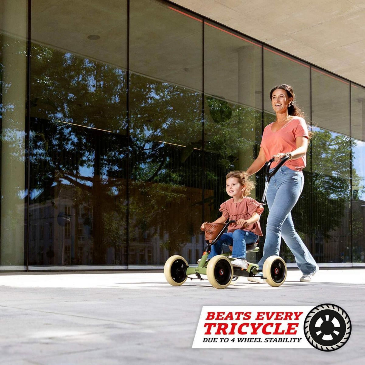 Berg Kart à pédales Buzzy Retro 2-in-1 avec barre de poussée