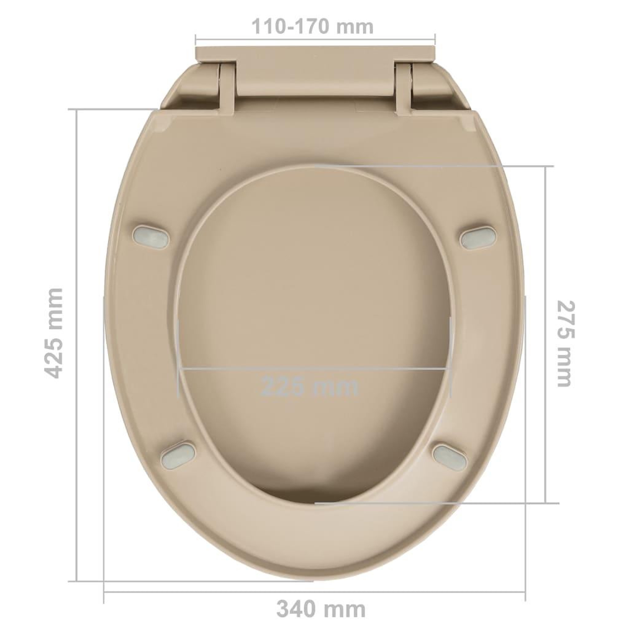 Voir la diapositive 6 : VIDAXL Siege de toilette a fermeture en douceur Beige Ovale