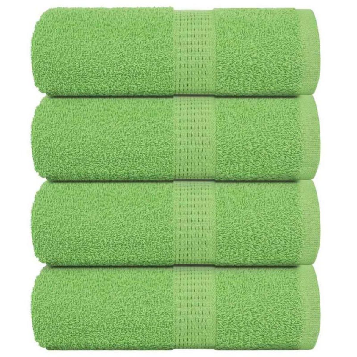 VIDAXL Serviettes de visage 4 pcs vert pomme 30x30 cm 100% coton