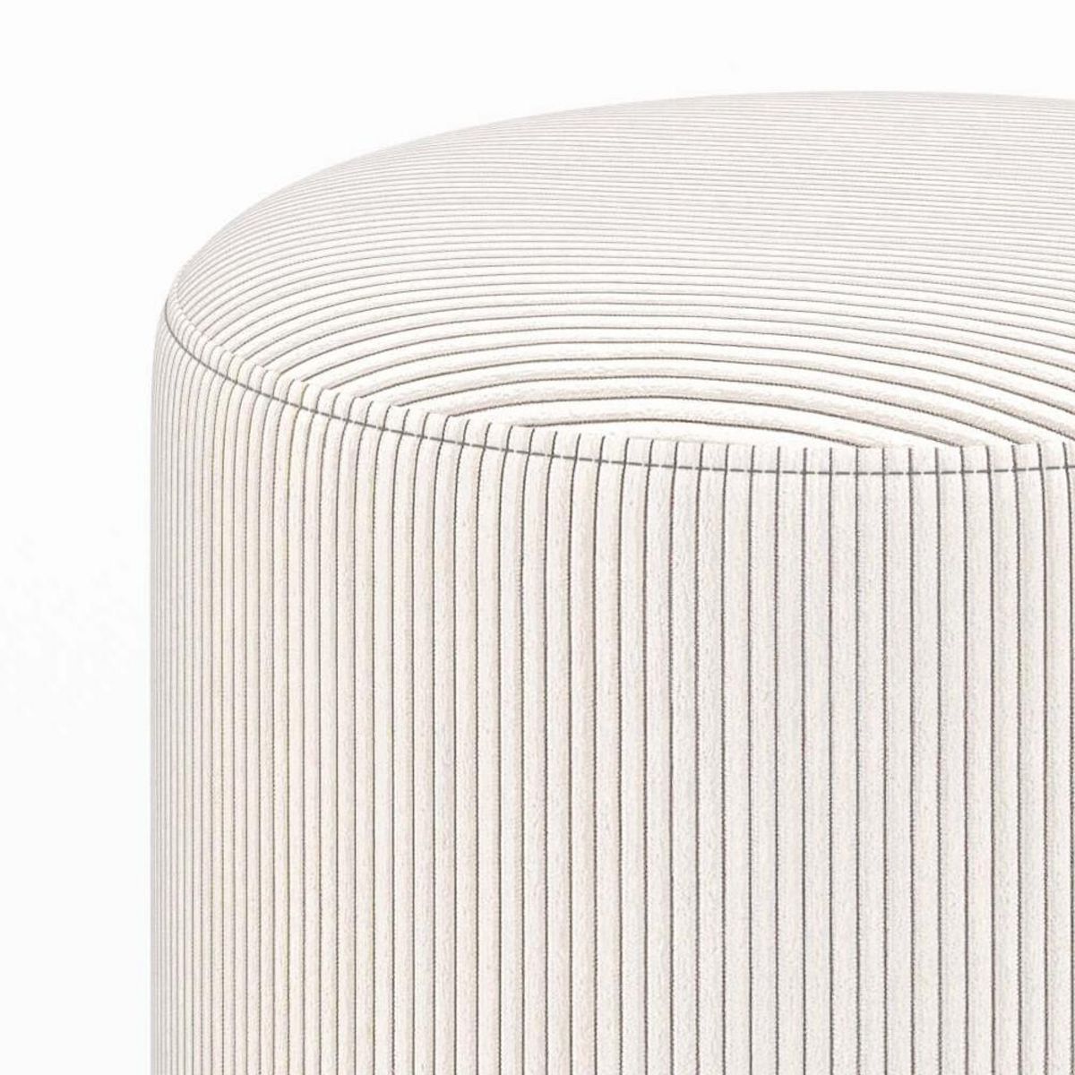 Rendez vous déco Pouf rond en velours côtelé beige - Lily