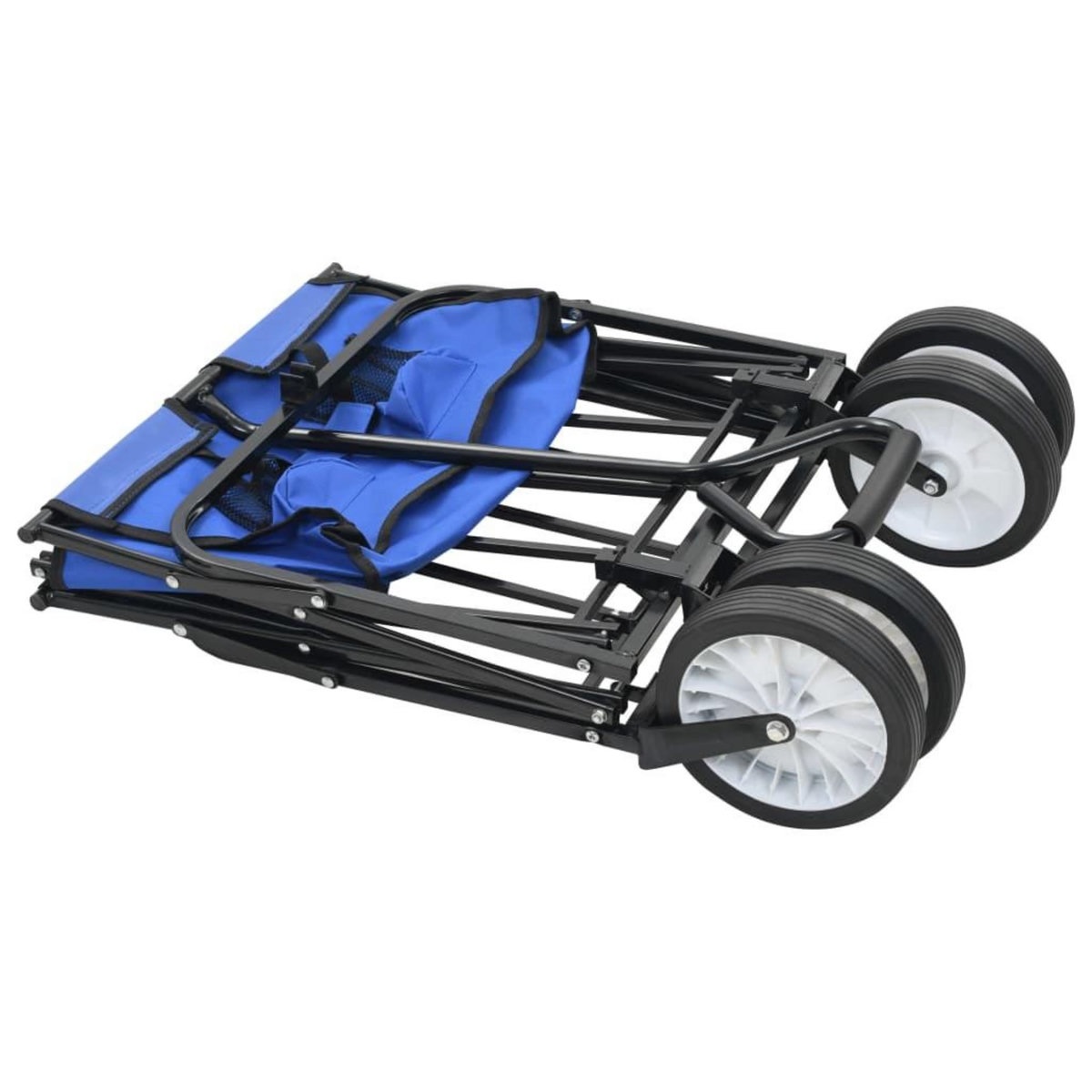 VIDAXL Chariot a main pliable Acier Bleu