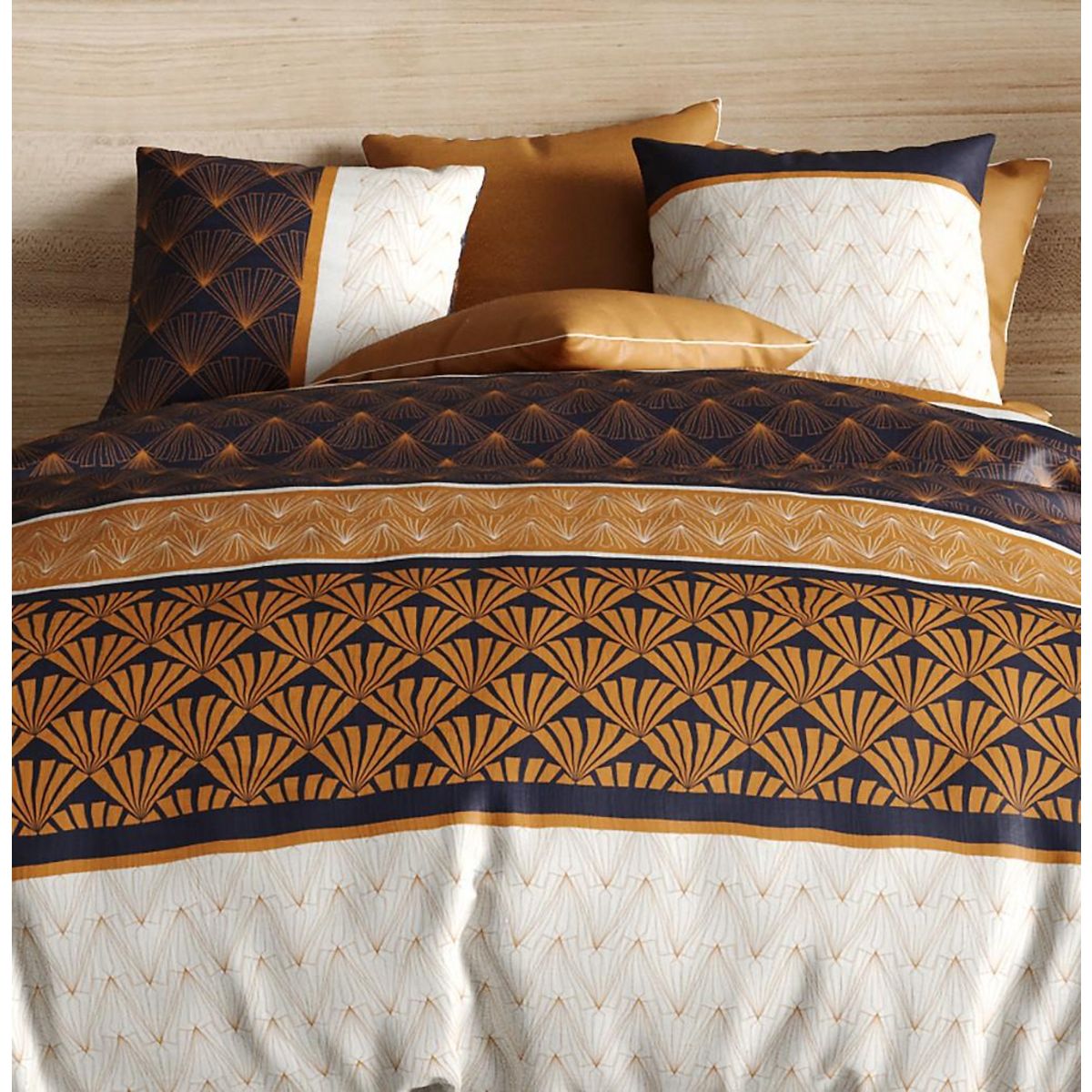 ATELIER DU COTON Parure housse de couette 100% coton 57fils toffee