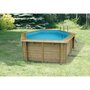 Voir la diapositive 1 : UBBINK Piscine bois Océa  430 - H120cm - Liner Bleu + Bâche à bulles