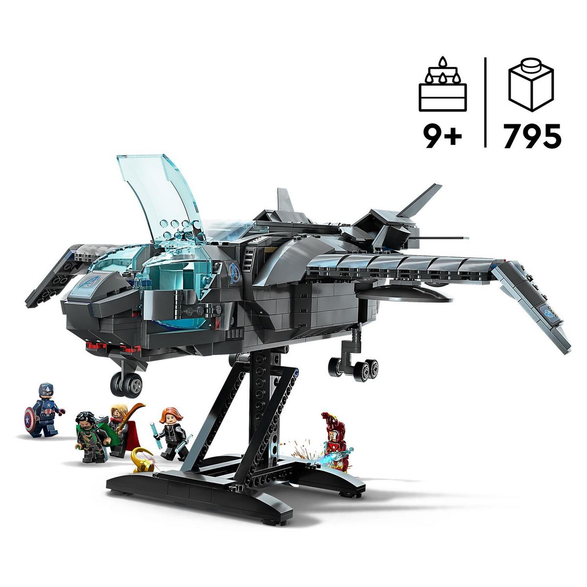 LEGO Marvel Super Heros 76248 Le Quinjet des Avengers, Jouet de Vaisseau Spatial avec Figurines, Infinity