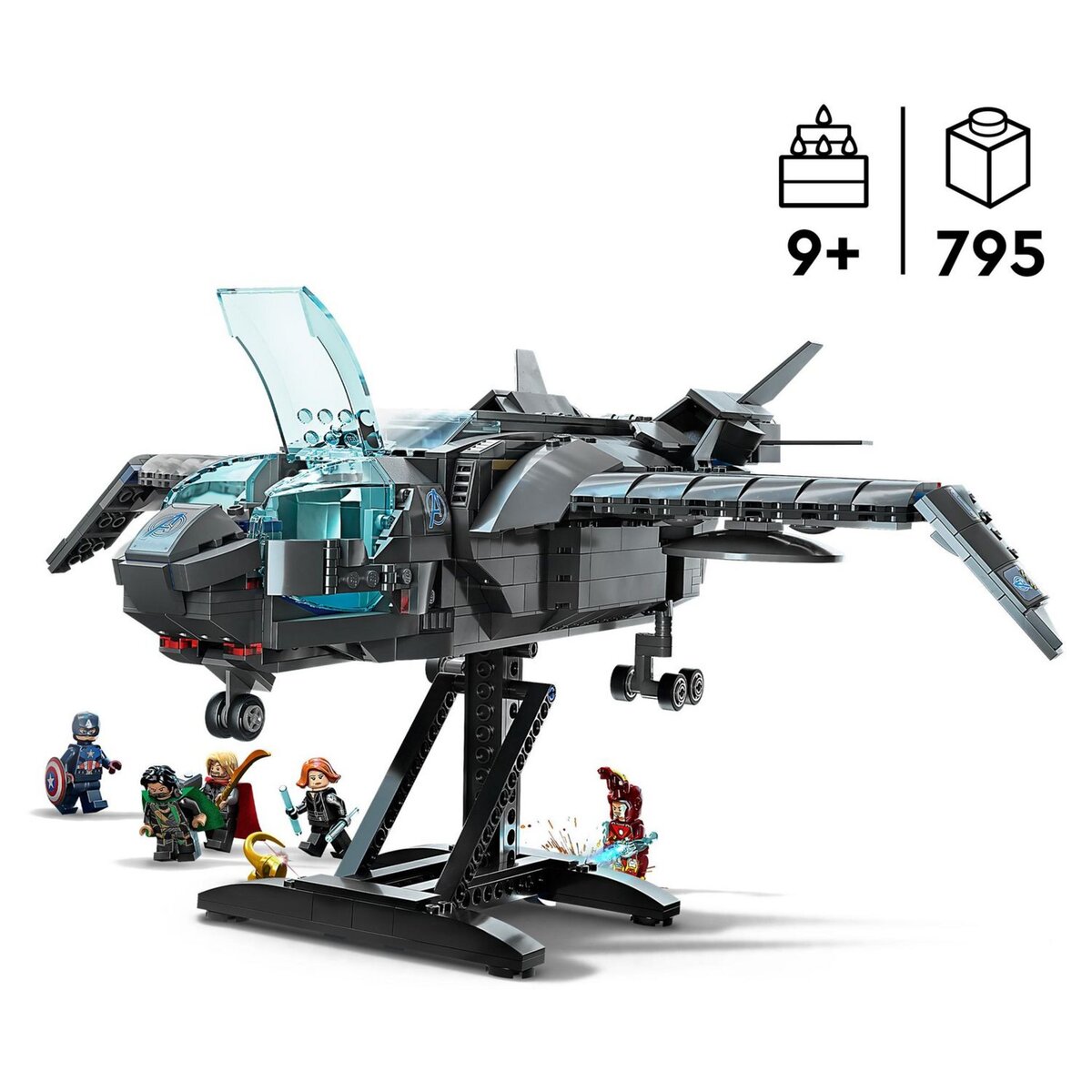 LEGO Marvel Super Heros 76248 Le Quinjet des Avengers, Jouet de Vaisseau Spatial avec Figurines, Infinity