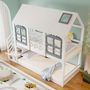 Voir la diapositive 5 : MERAX Lit superposé 90x200cm bois et mdf coloris blanc