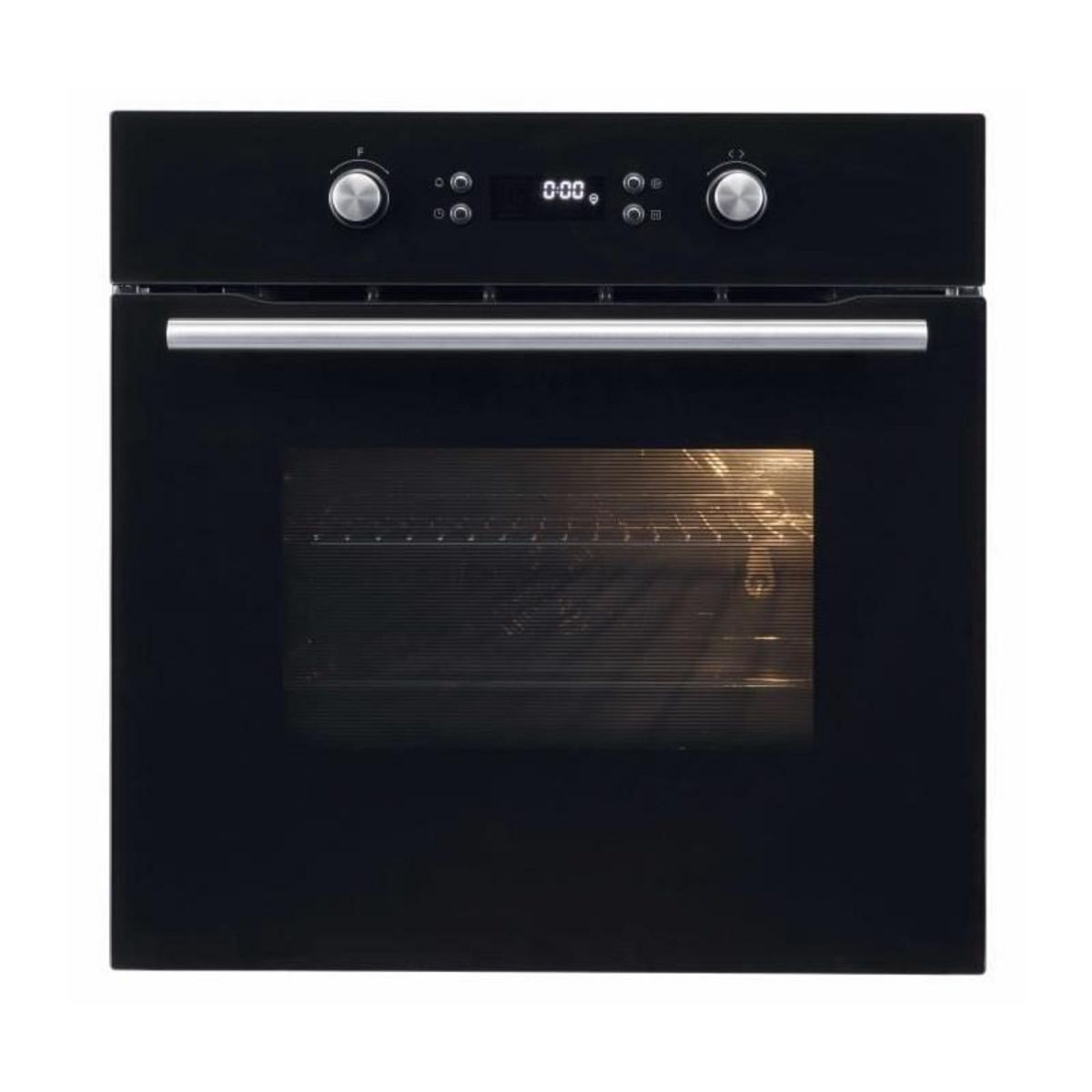 CONTINENTAL EDISON Four encastrable pyrolyse - Chaleur tournante - CONTINENTAL EDISON - CEF65PB - Noir et inox - L59,5 x H59,6 x P 54,68 cm