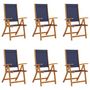 Voir la diapositive 2 : VIDAXL Chaises pliables de jardin lot de 6 bois d'acacia et textilene