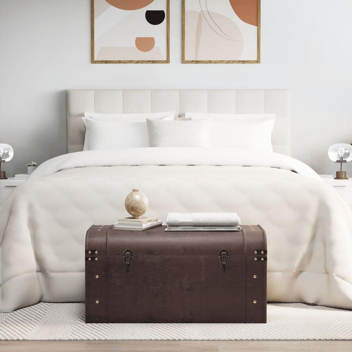 VIDAXL Coffre a tresors avec loquets marron fonce contreplaque