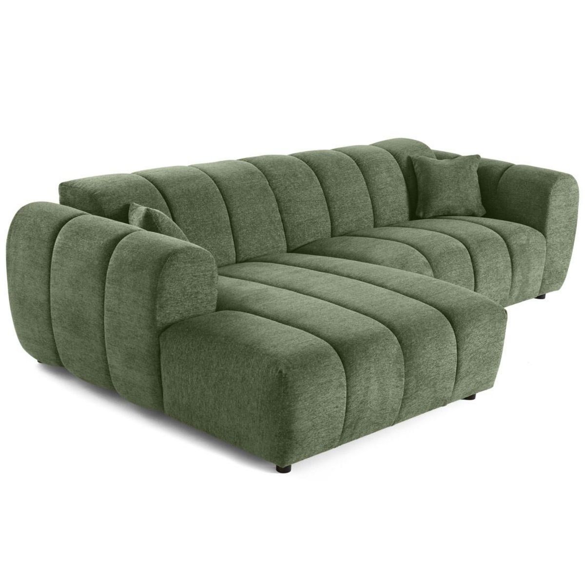 LISA DESIGN Curtis - canapé d'angle gauche 4 places en tissu texturé