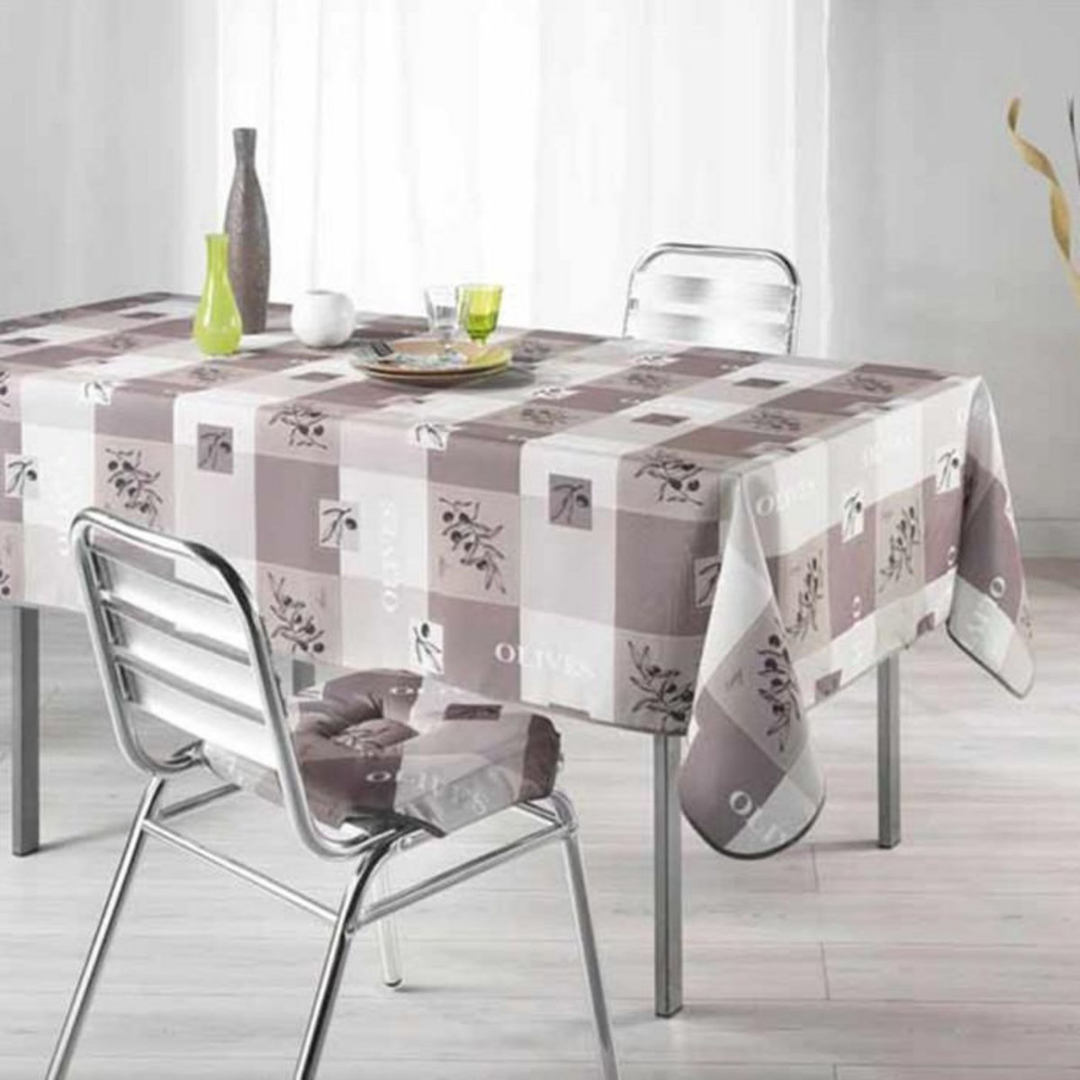 Paris Prix Nappe Polyester  Provencia  150x240cm Taupe