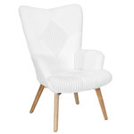 The Home Deco Factory Fauteuil de salon scandi en patchwork Helsinki. Coloris disponibles : Blanc