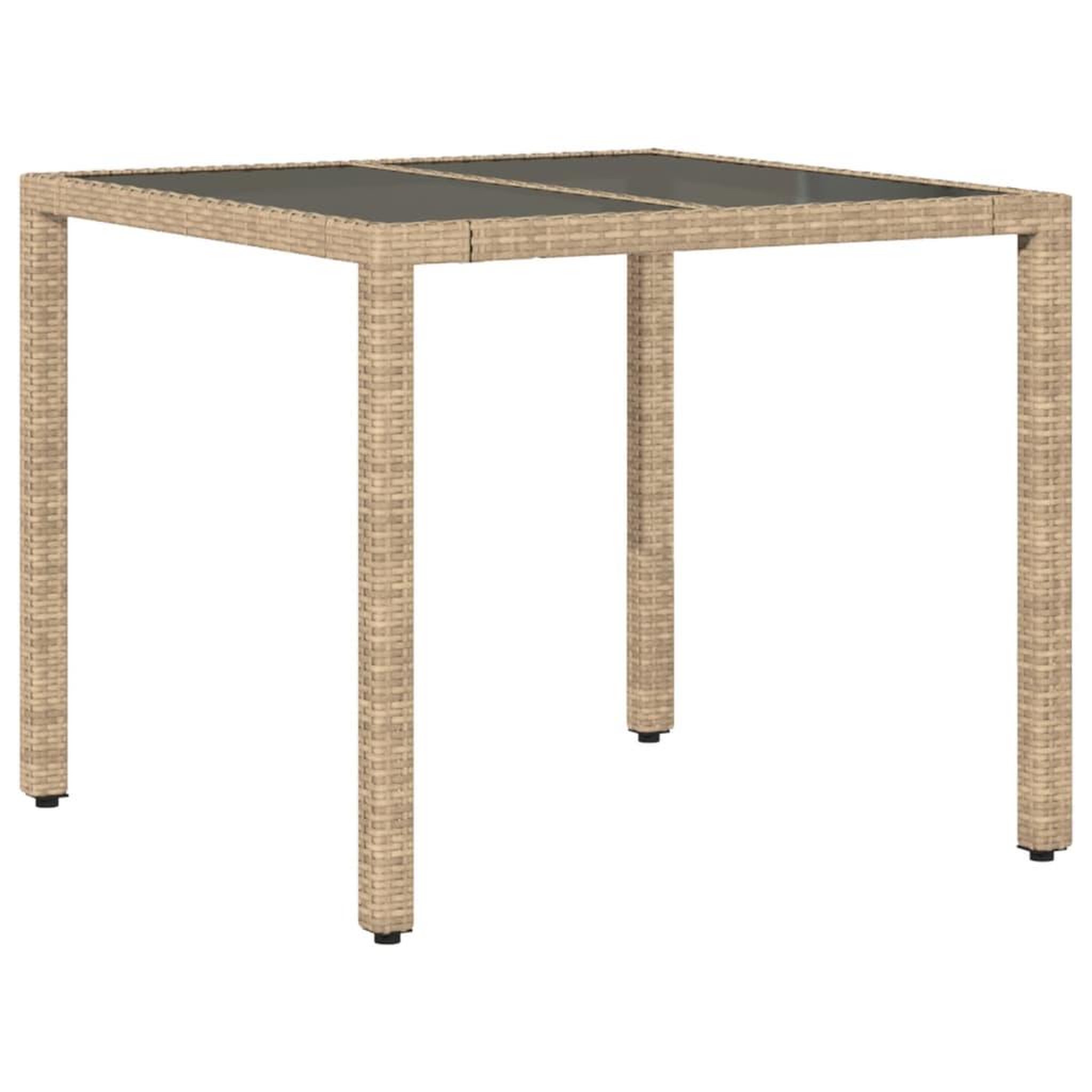 Voir la diapositive 4 : VIDAXL Ensemble a manger de jardin et coussins 5 pcs beige rotin verre