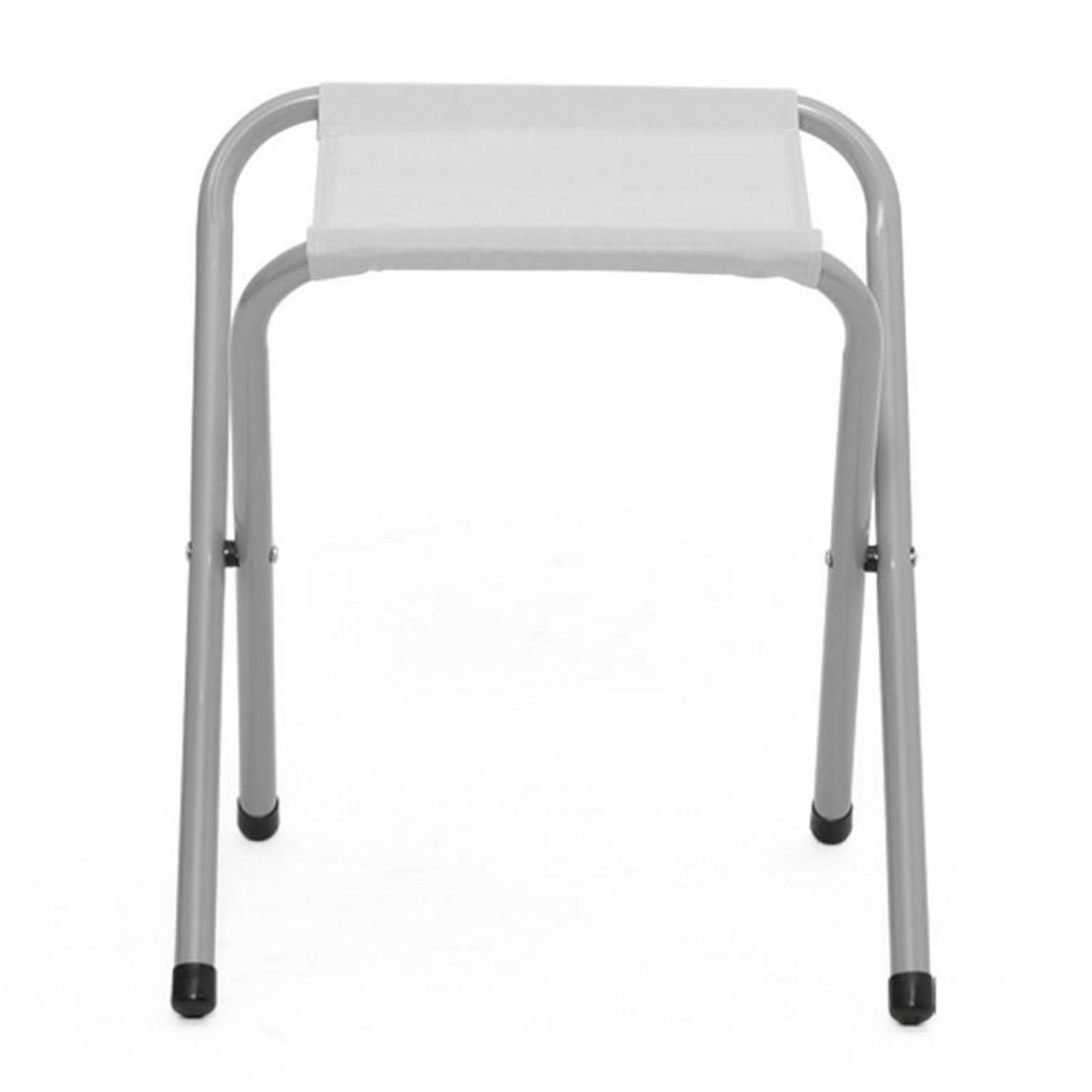 ID MARKET Table de camping pliante réglable en hauteur 120 cm et 4 tabourets blanc