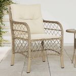 VIDAXL Chaises de jardin avec coussins lot de 2 beige resine tressee