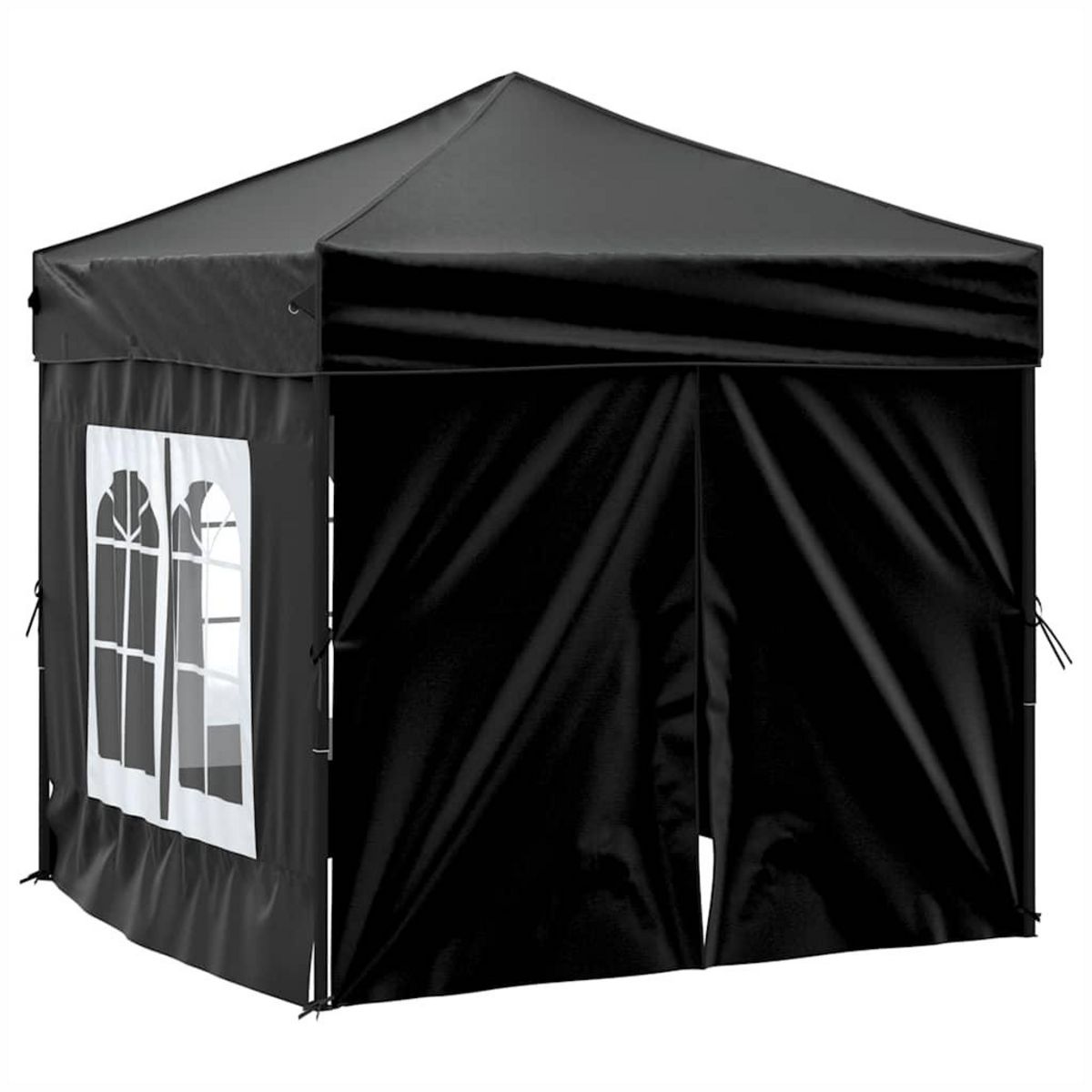 VIDAXL Tente de reception pliable avec parois Noir 2x2 m
