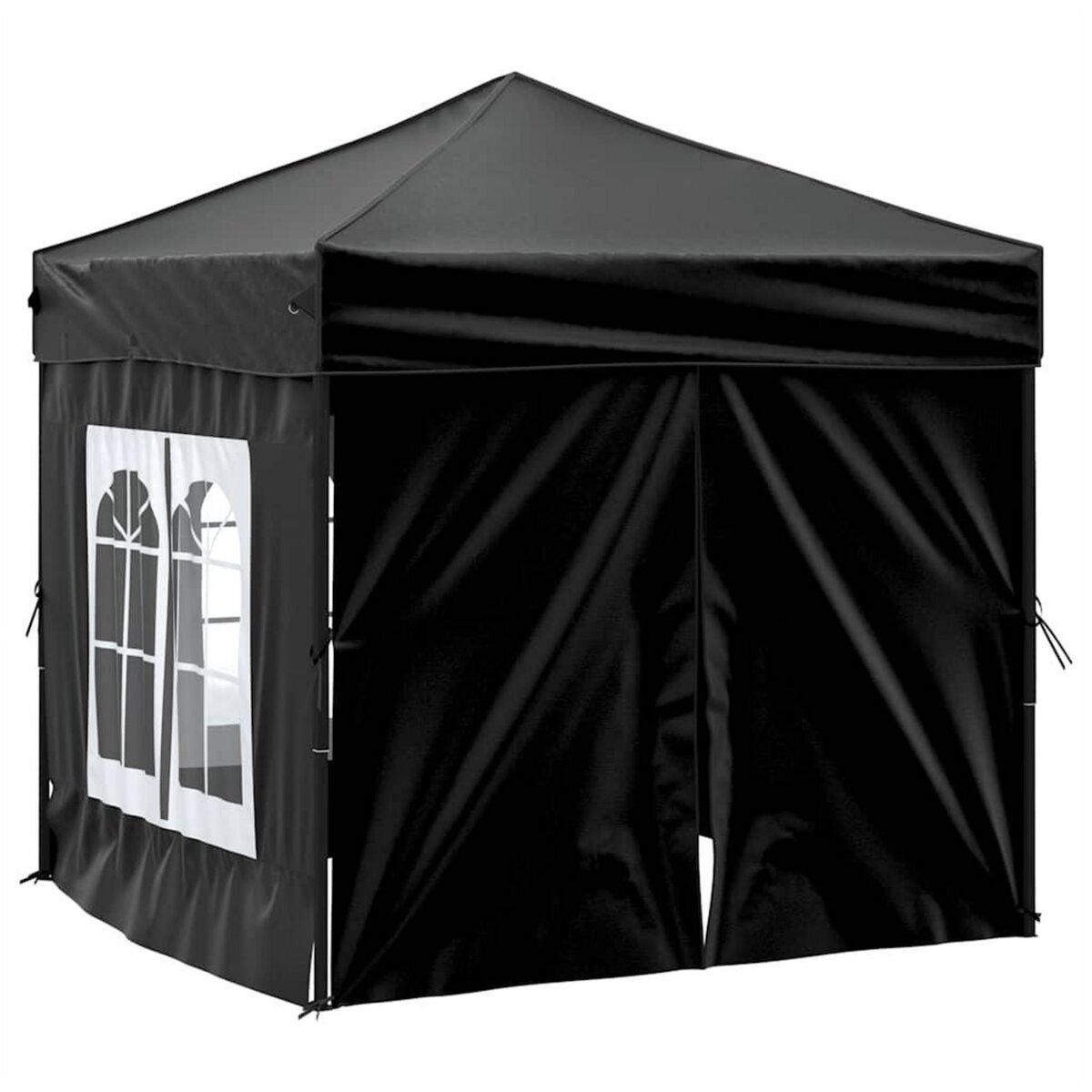 VIDAXL Tente de reception pliable avec parois Noir 2x2 m