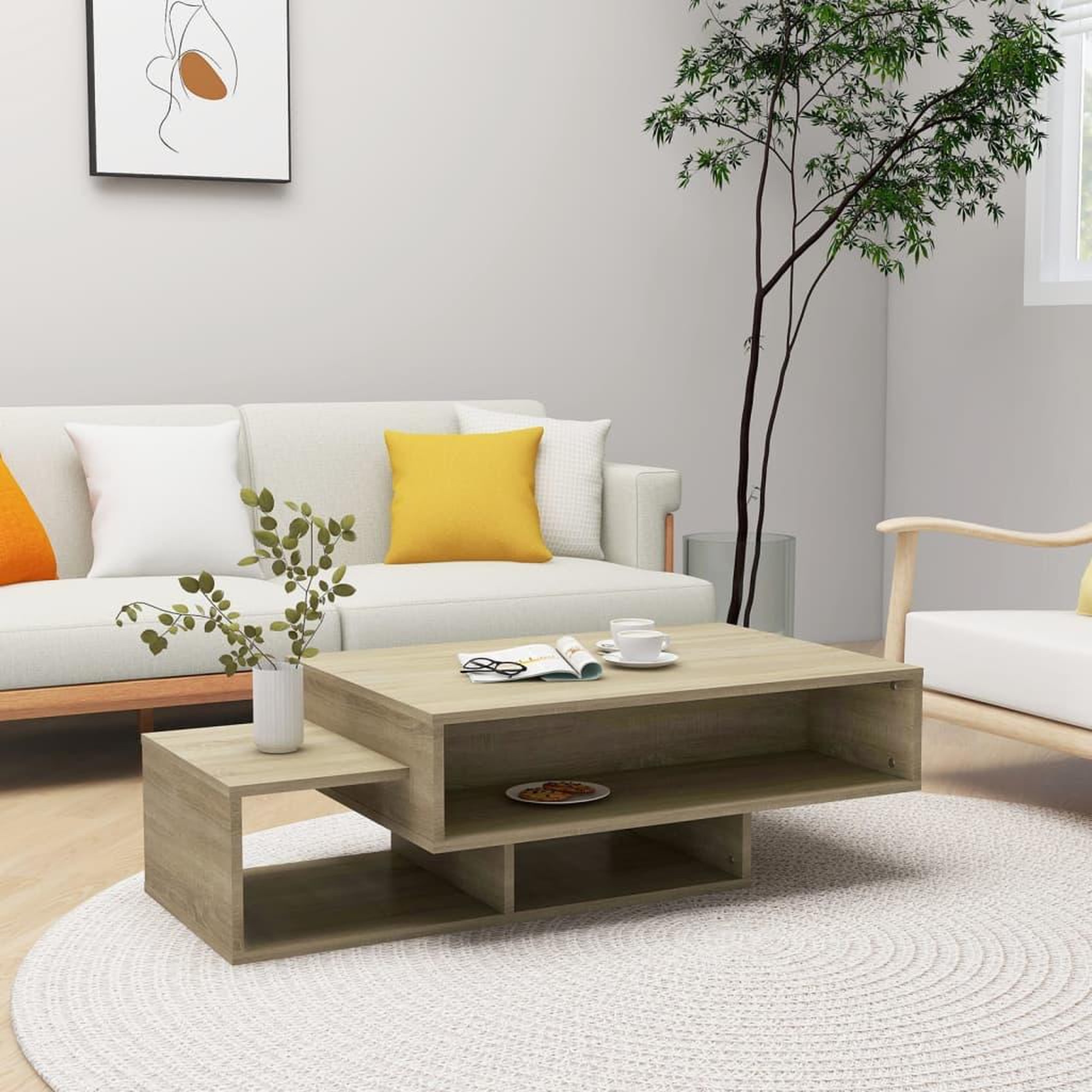 Voir la diapositive 1 : VIDAXL Table basse Chene sonoma 105x55x32 cm Bois d'ingenierie