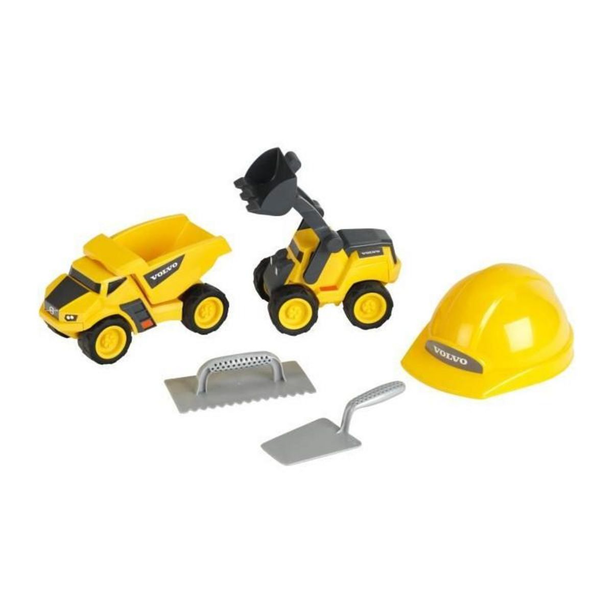 Klein Jouet de chantier - KLEIN - Set de chantier Volvo Power avec casque, 5 pieces - Plastique de grande qualité, tres résistant.
