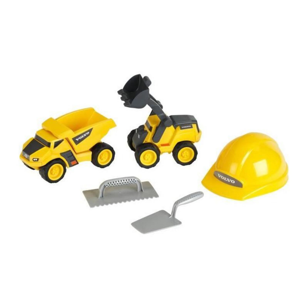 Klein Jouet de chantier - KLEIN - Set de chantier Volvo Power avec casque, 5 pieces - Plastique de grande qualité, tres résistant.