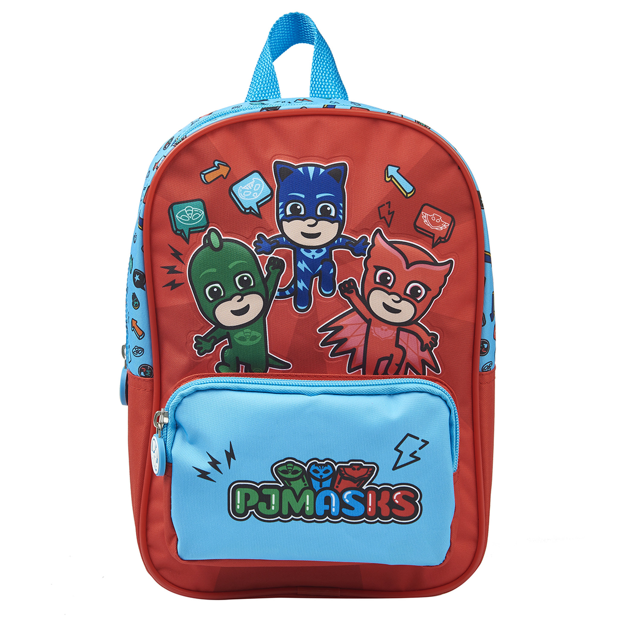 Voir la diapositive 1 : Sac maternelle avec pochette avant rouge Pyjamasques