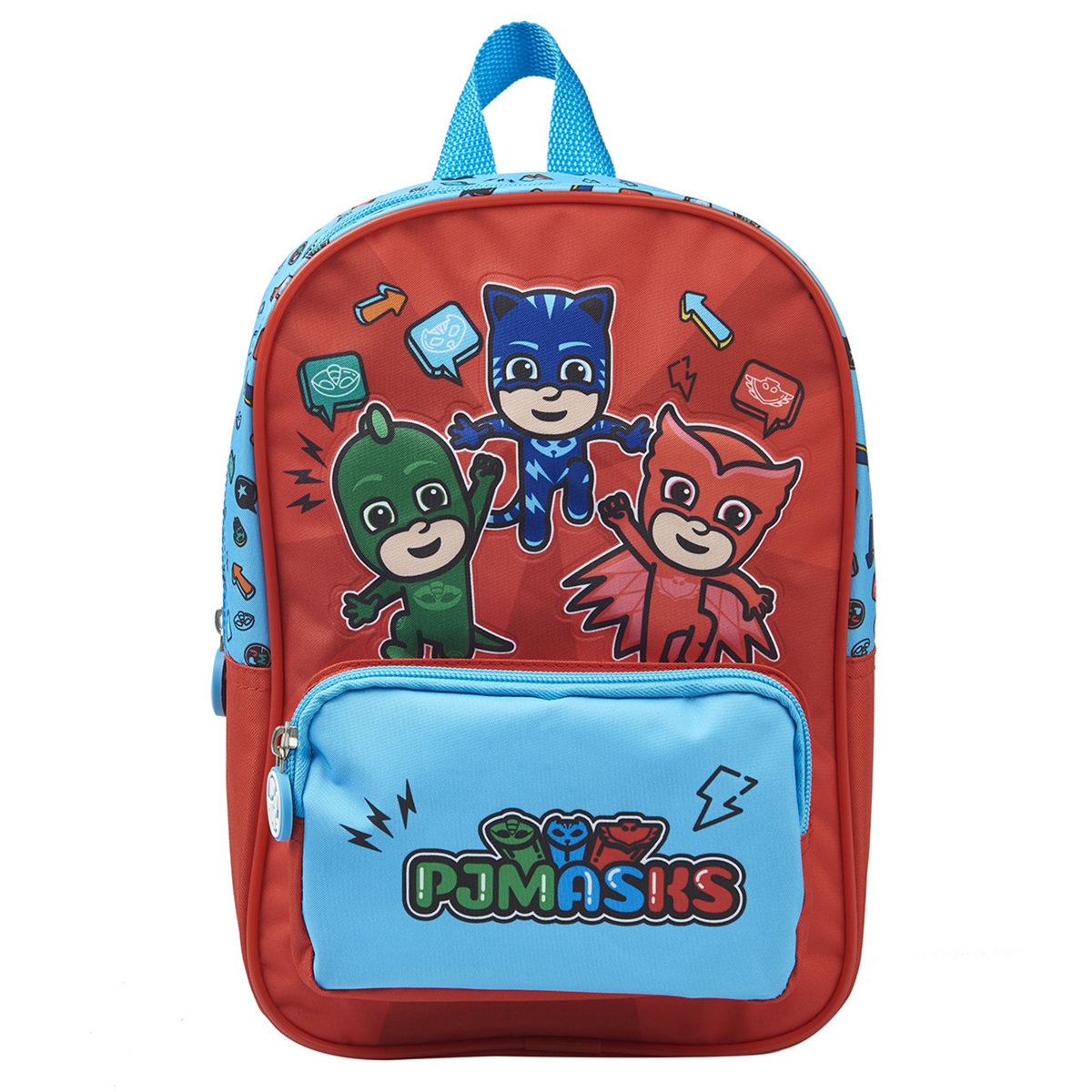 Sac maternelle avec pochette avant rouge Pyjamasques