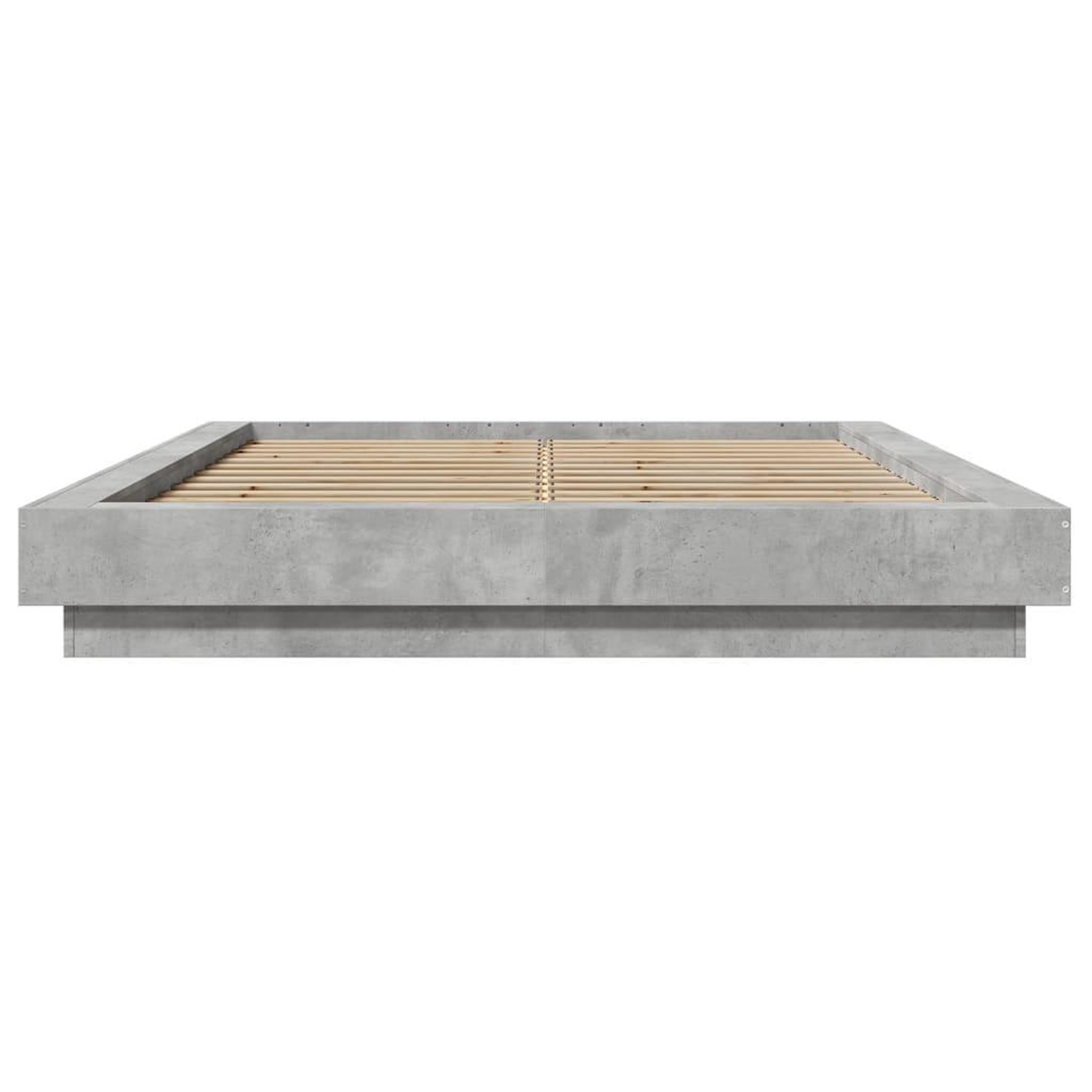 Voir la diapositive 5 : VIDAXL Cadre de lit et lumieres LED sans matelas gris beton 140x190 cm